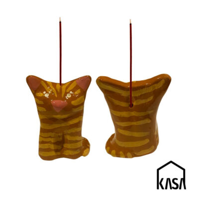 Incensário Gato Laranja